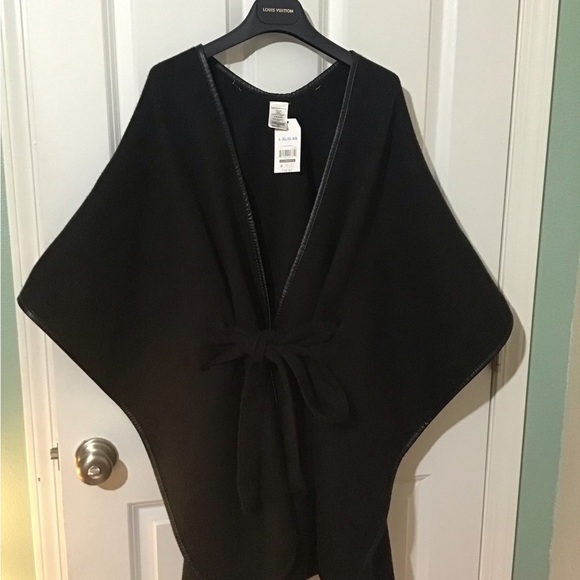 Time and Tru Jackets & Blazers - Very Nice Black Cape Style with Belt.Size L-XL New W/ Faux Leather On Edge.🌺🌹